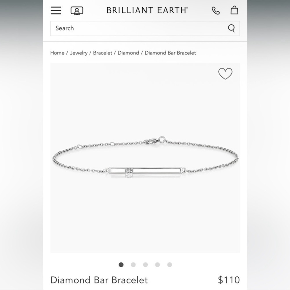 Silver Diamond Bar Bracelet
